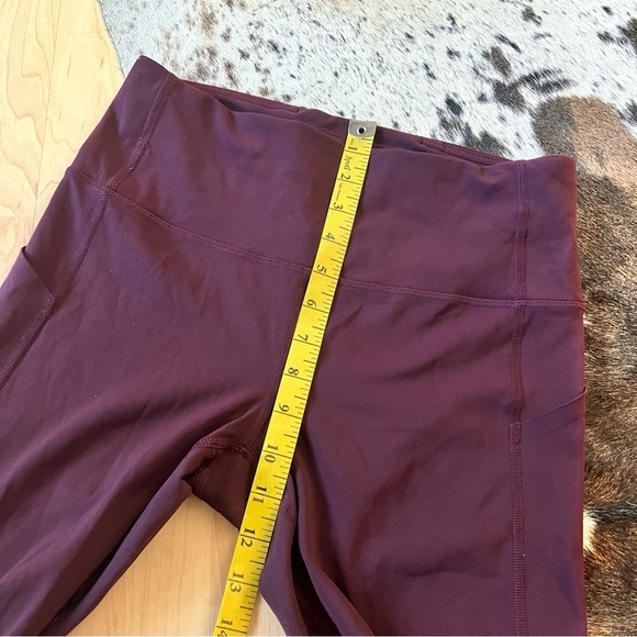 LULULEMON Burgundy Pace Rival High-Rise Crop 22"‎ Athletic Leggings Size 6 - Picture 7 of 10